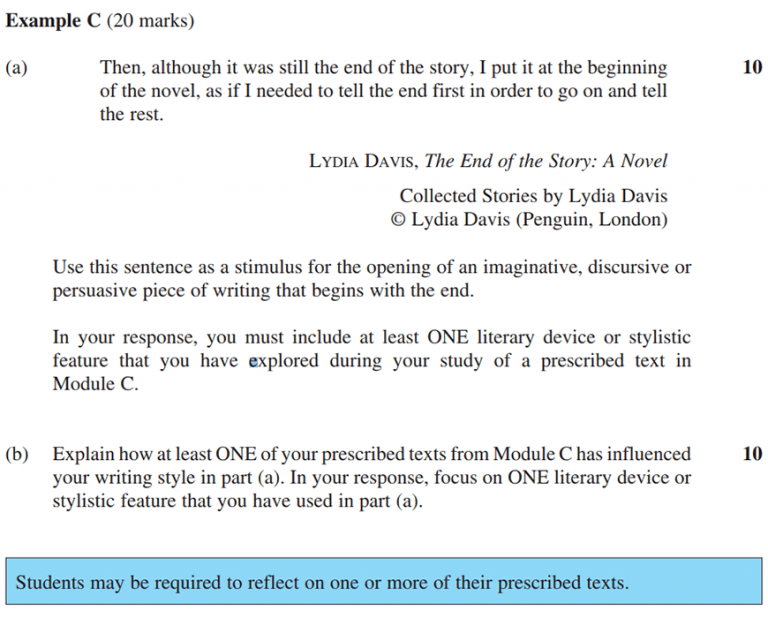 module c creative writing examples