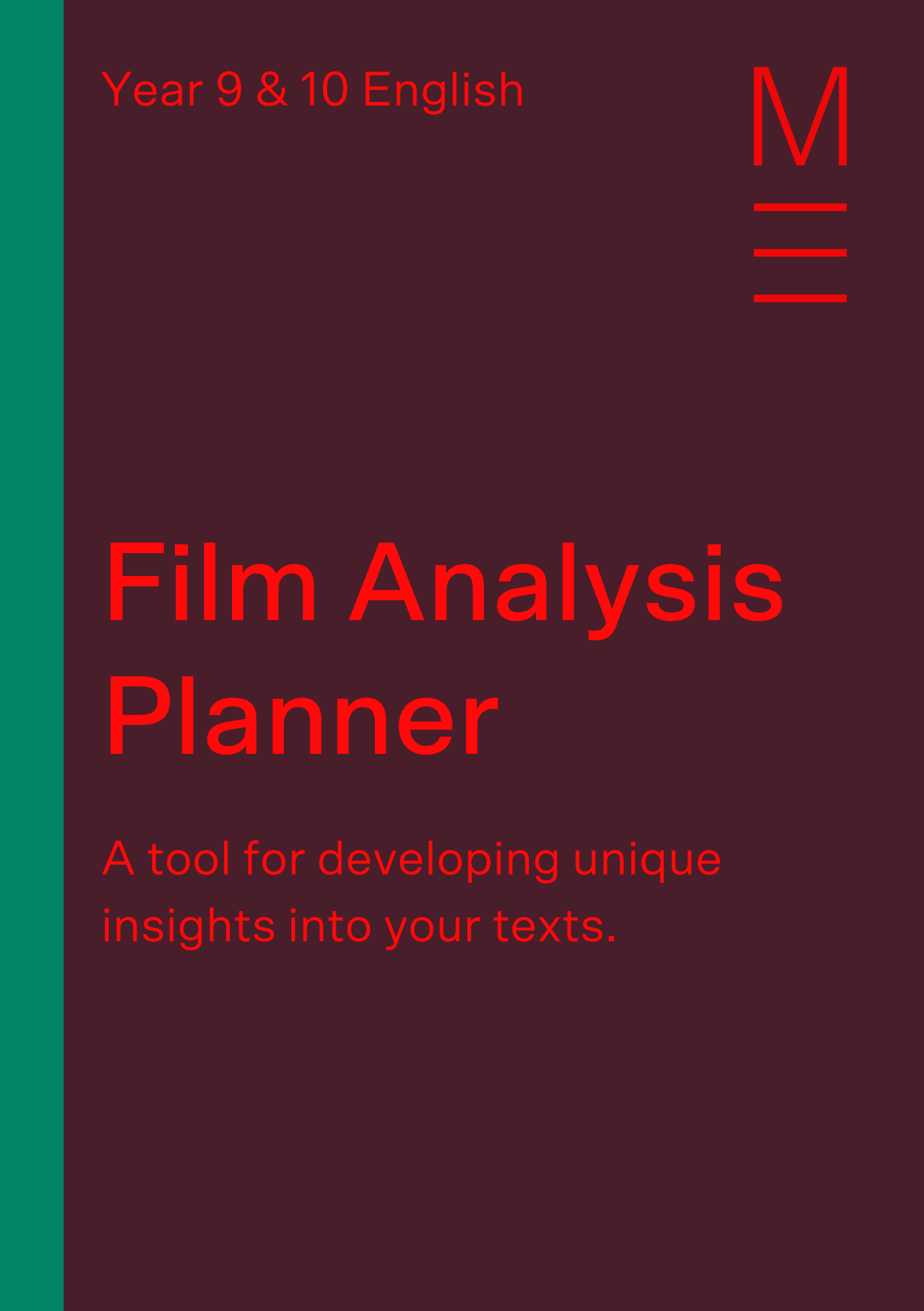 Year 9 & 10 Film Analysis Planner