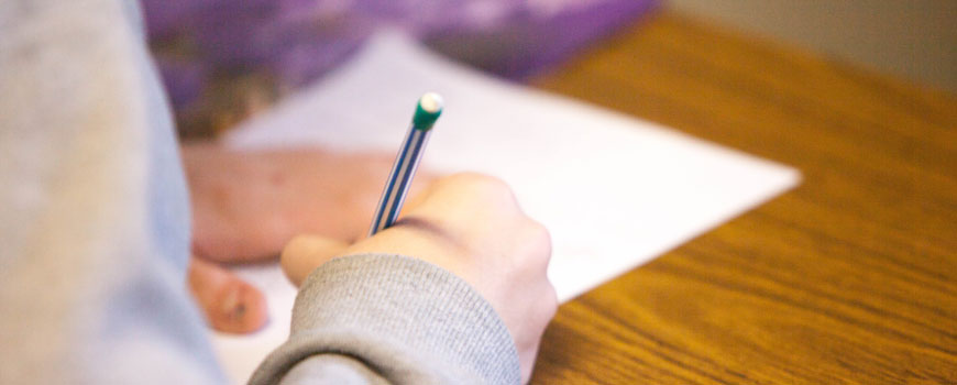 Year 9 English exam skills student sitting test