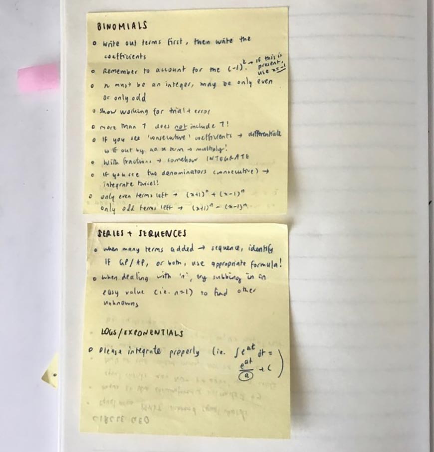 blog-sherryn-How-To-Use-Self-Reflection-and-Planning-To-Study-Effectively-sticky-notes-with-my-mistakes