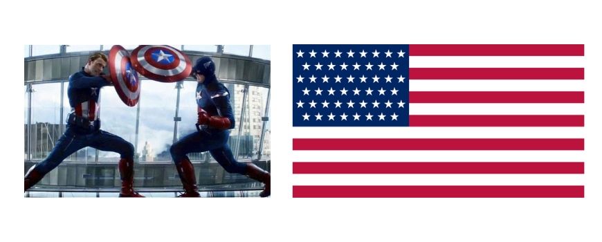 film symbolism of captain america's costuming in a still from Avengers Endgame