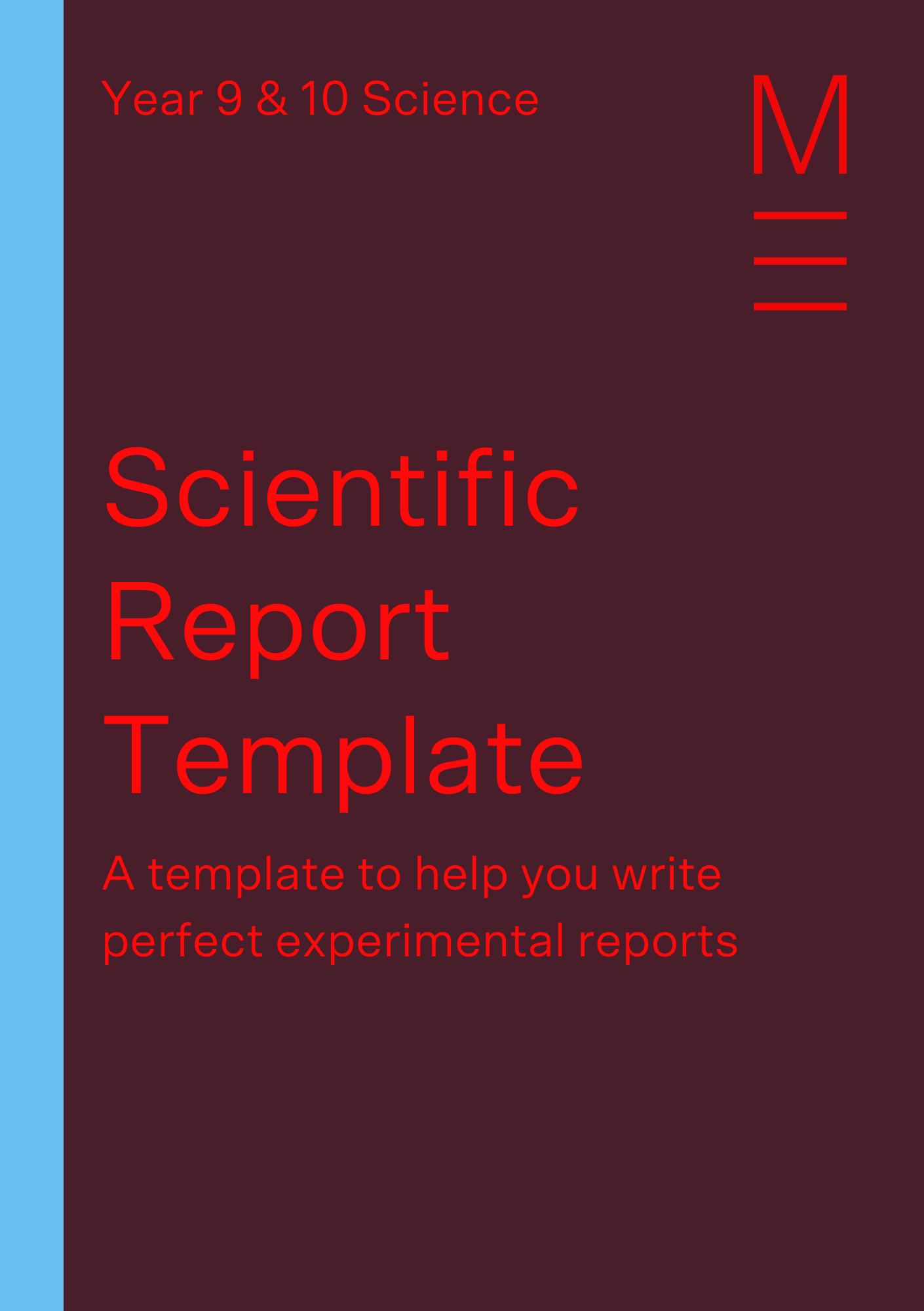 how to write a science report format