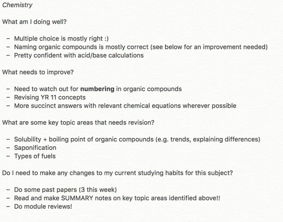 How to rebound from failure by reflecting on Chemistry performance