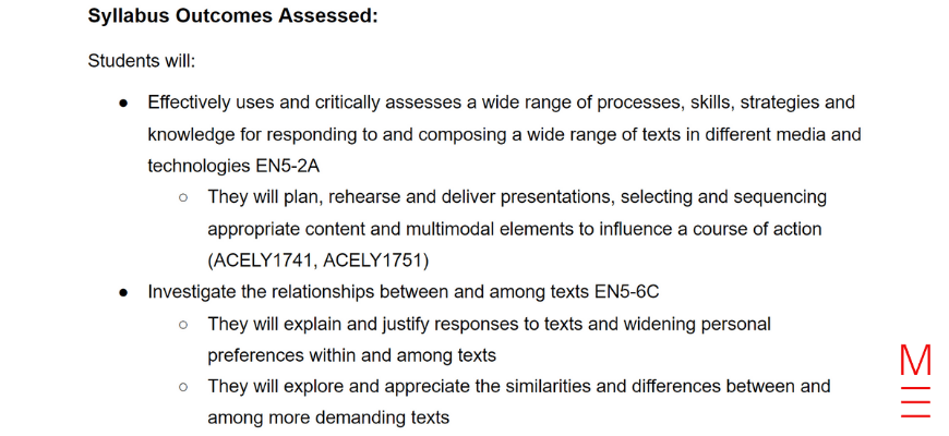 year 9 and 10 how to read your assessment notifications -assessment notification stage 5 english syllabus outcomes