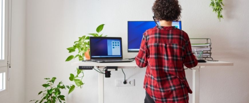 Staying Fit and Active for the HSC - student wellbeing articles - boy studying at standing desk