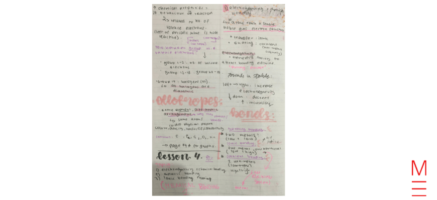 Image of megan's chemistry notes