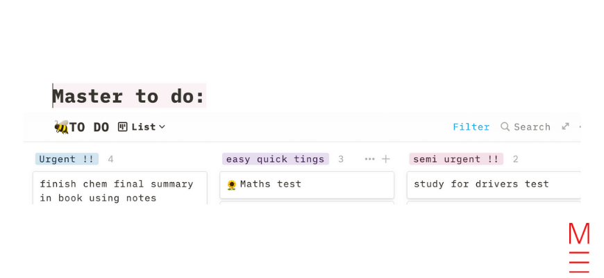 image of the master to-do list