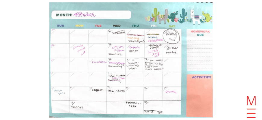 Megan’s High School Hacks How I Bought back Time With Extracurriculars And Hobbies paper calendar