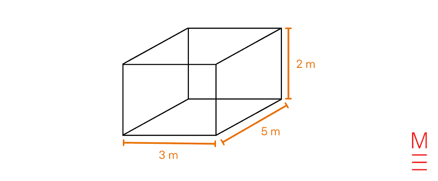 Dimensions of fish tank (3m x 5m x 2m) in Year 3 multiplication practice question