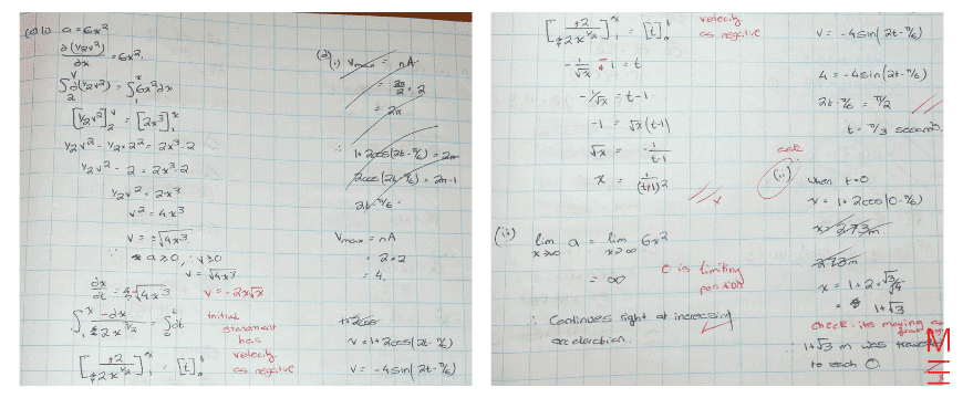 matrix education Adam's working out for maths