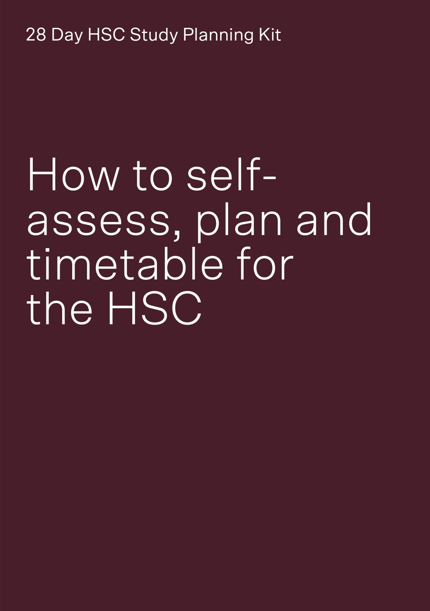 28 Day HSC Study Planning Kit sample page