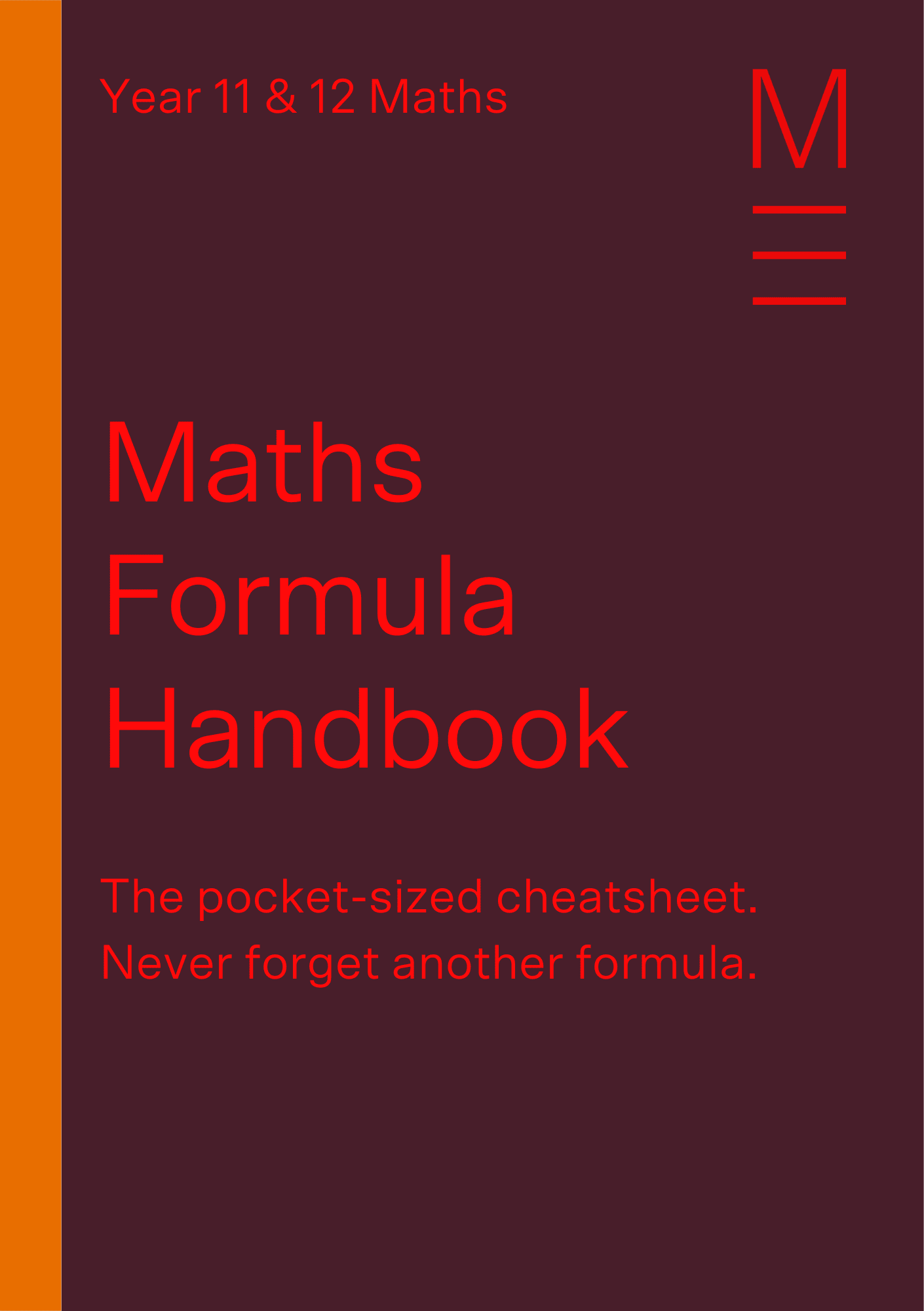 Maths formula handbook sample page