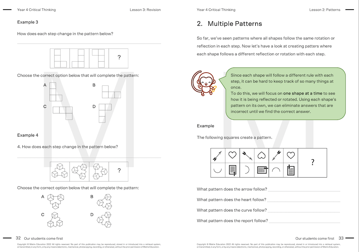 Y4 Critical Thinking Skills 3 - Multiple Patterns