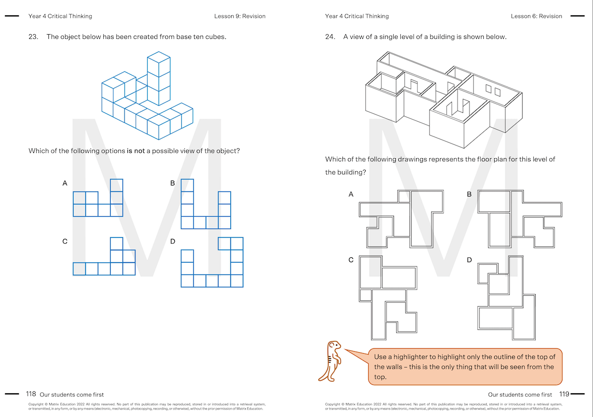 Y4 Critical Thinking Skills 7 - floor plans