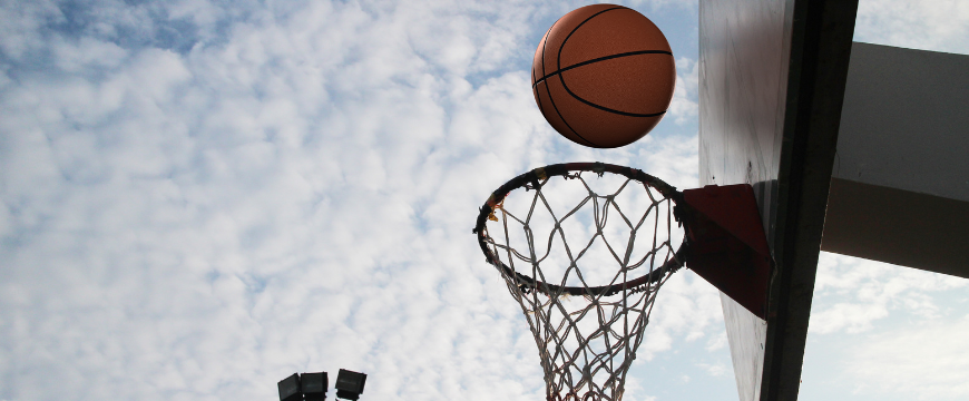 matrix education a basketball entering a hoop symbolising aiming for a goal
