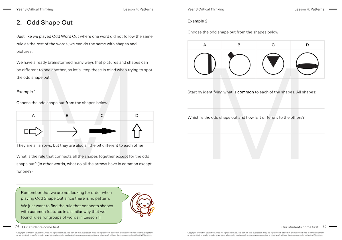 Y3 Critical Thinking Skills - Odd Shape Out