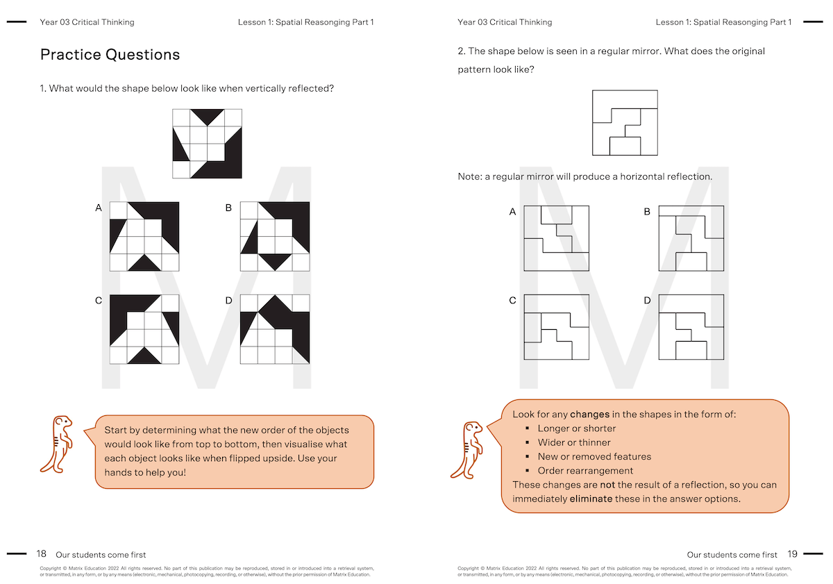 Y3 Critical Thinking Skills - Spatial Reasoning question 1
