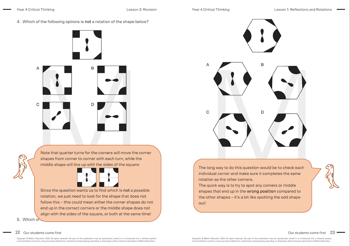 Y4 Critical Thinking Skills 1 - Rotation