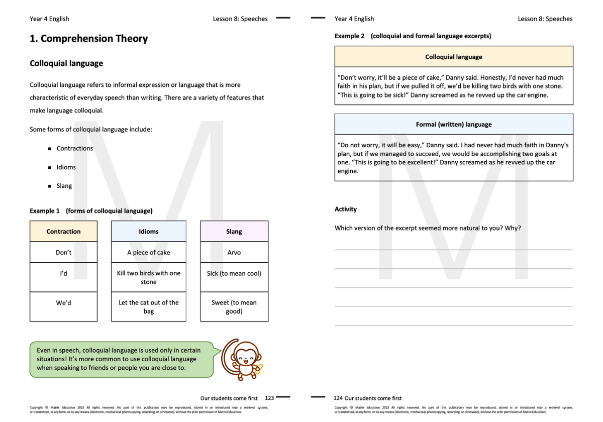 Y4 English Comprehension Theory 2
