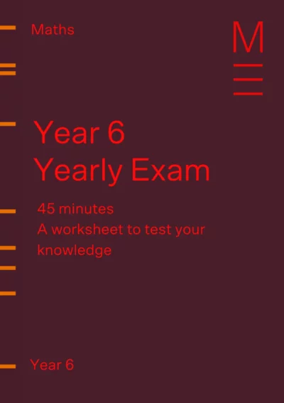 maroon book cover titled 'year 6 yearly exam'