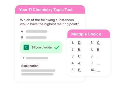 year 11 chemistry tutoring topic test