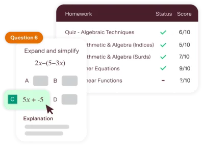 year 11 maths advanced tutoring progress tracking