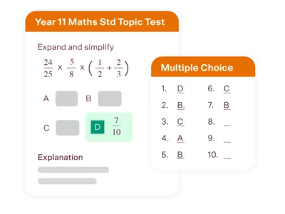 year 11 maths standard tutoring topic test