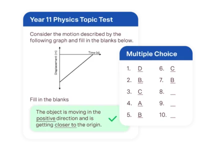 year 11 physics tutoring topic test