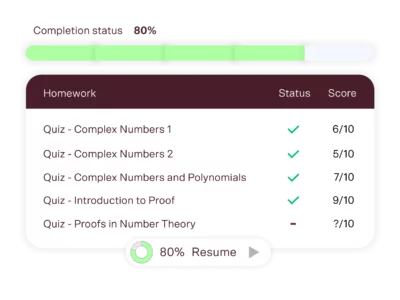 year 12 maths extension 2 tutoring progress tracking