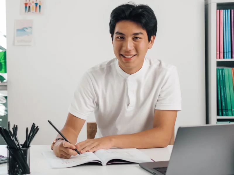 matrix online tutoring student studying at home