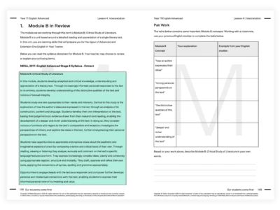 year 11 english advanced tutoring resource