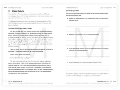 year 11 english advanced tutoring resource