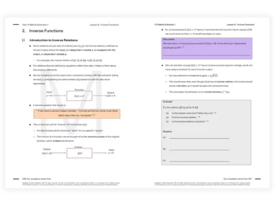 year 11 maths extension 1 tutoring resource