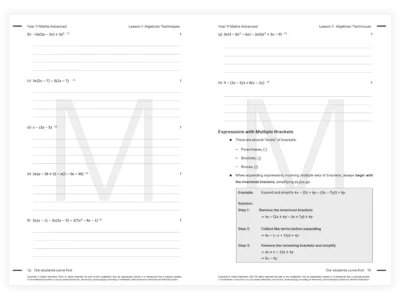 year 11 maths advanced tutoring resource