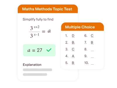 year 11 vce maths methods tutor topic tests