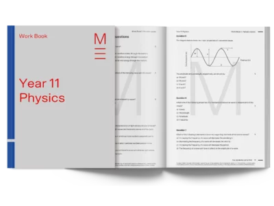 year 11 vce physics tutor work book spread mockup