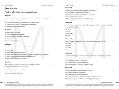 year 12 biology HSC Prep Course work book resource
