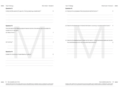 year 12 biology HSC Prep Course work book resource