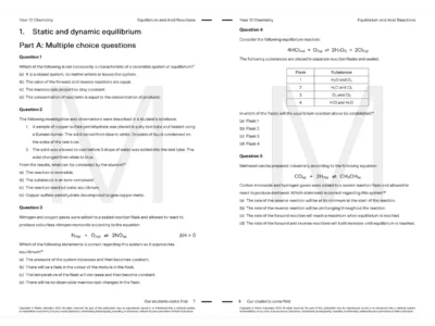 year 12 chemistry HSC Prep Course work book resource