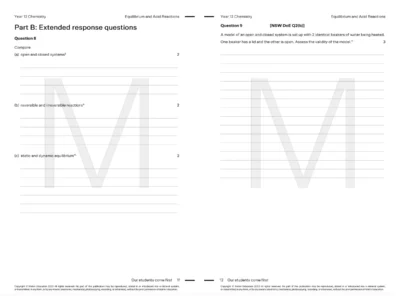 year 12 chemistry HSC Prep Course work book resource