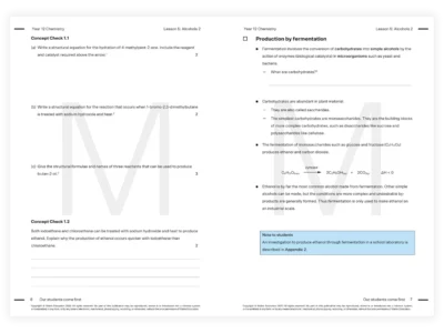 matrix education year 12 chemistry tutoring resource