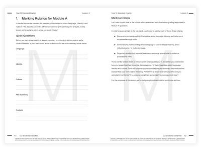 matrix education year 12 english standard tutoring resource