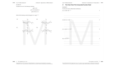 year 12 maths advanced tutoring resource workbook