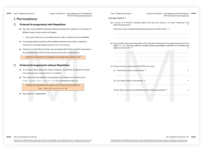 year 12 maths extension 1 tutoring resource