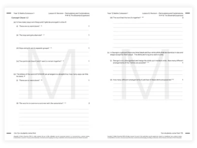 year 12 maths extension 1 tutoring resource