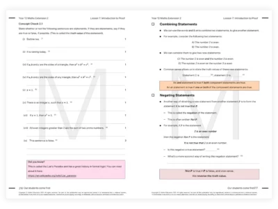 year 12 maths extension 2 tutoring resource