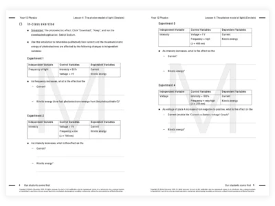 matrix education year 12 physics tutoring resource