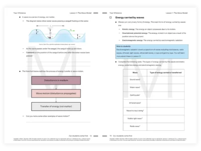 year 9 science tutoring resource