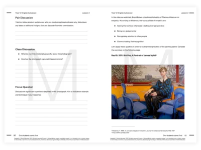 vce english tutoring theory book spread resource preview