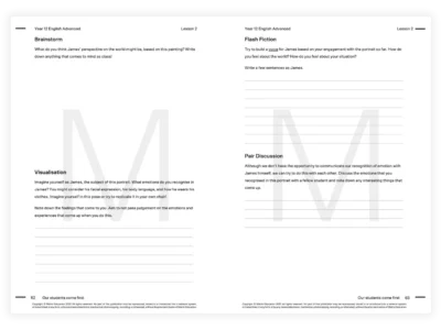 vce english tutoring theory book spread resource preview